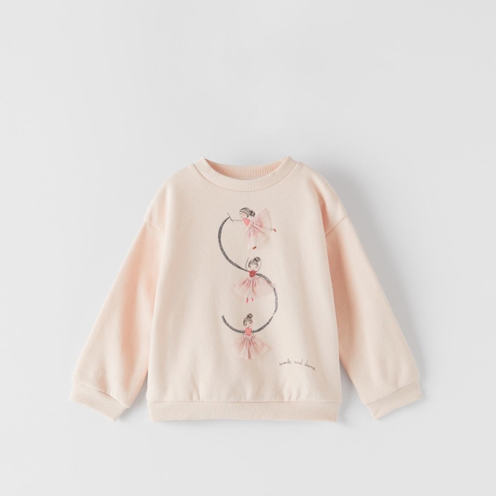Zara baby girl tulle ballerina sweatshirt